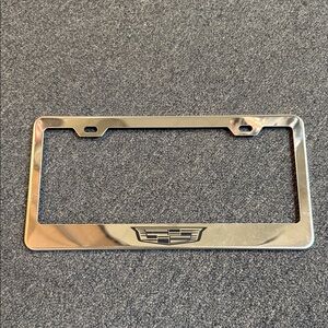 Cadillac Chrome Silver Metal License Plate Frame